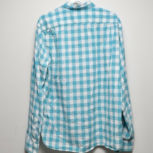 J. CREW BLUE/WHITE PLAID SLIM FIT BUTTON SHIRT XL - Picture 2 of 5